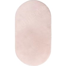 Peluş Halı Pembe Cool Yıkanabilir Oval Post Kesme Yolluk Kilim Salon Halısı Modelleri