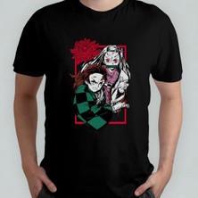 Demon Slayer Kimetsu No Yaiba %100 Pamuklu Bisiklet Yaka T-Shirt Model - 1