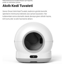 Xenon Smart Akıllı Otomatik Kedi Tuvaleti Paslanmaz Çelik Kaseli 5LT Hazneli Mama Kabı Bataryalı Su Pınarı ve Filtre 4'lü Pet Seti