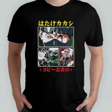 Naruto Kakashi Hatake %100 Pamuklu Bisiklet Yaka T-Shirt Model - 1