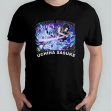 Naruto - Sasuke Uchiha %100 Pamuklu Bisiklet Yaka T-Shirt Model 5