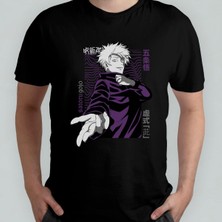 Jujutsu Kaisen Satoru Gojo %100 Pamuklu Bisiklet Yaka T-Shirt Model - 2