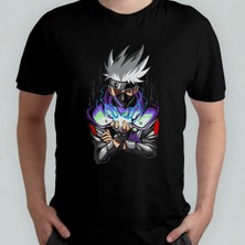 Naruto Kakashi Hatake %100 Pamuklu Bisiklet Yaka T-Shirt Model - 3