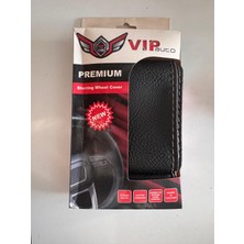 Vip Auto Siyah Deri Gri Ip Dikmeli Direksiyon Kılıfı
