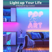 2.5 Metre Mor Işık Esnek Neon LED Şerit Butonlu Dekoratif Aydınlatma Seti SB-6536