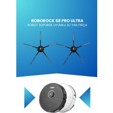Electroll Roborock S8 Pro Ultra Robot Süpürge Uyumlu 2li Yan Fırça Siyah