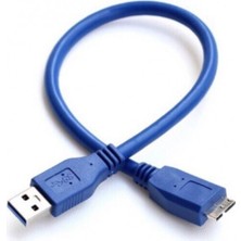 USB 3.0 HDD Harddisk Hard Disk Kablosu / Mavi 30 cm / Micro Usb-B / Hızlı Veri Aktarımı