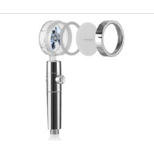 Deyhome Duş Başlığı 360 Derece Dönebilen Turbo Fanlı Yüksek Basınçlı Duş Başlığı Gri