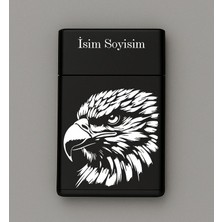Kartal Desenli Metal Sigara Tabakası – Kişiye Özel Isimli Tütün Kutusu Hediyelik