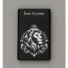 Aslan Desenli Metal Sigara Tabakası – Kişiye Özel Isimli Tütün Kutusu Hediyelik M11