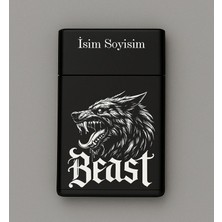 Beast Desenli Metal Sigara Tabakası – Kişiye Özel Isimli Tütün Kutusu Hediyelik M20