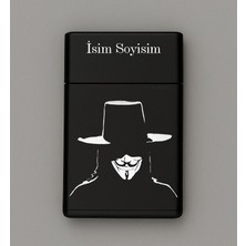 V For Vandetta Desenli Metal Sigara Tabakası – Kişiye Özel Isimli Tütün Kutusu Hediyelik