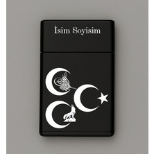 3 Hilal Kurt Tuğra Desenli Metal Sigara Tabakası – Kişiye Özel Hediyelik