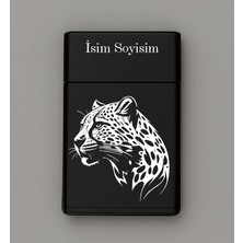 Kaplan Desenli Metal Sigara Tabakası – Kişiye Özel Isimli Tütün Kutusu Hediyelik M29