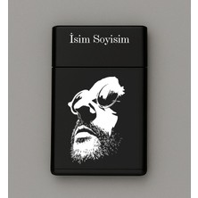 Leon Desenli Metal Sigara Tabakası – Kişiye Özel Isimli Tütün Kutusu Hediyelik