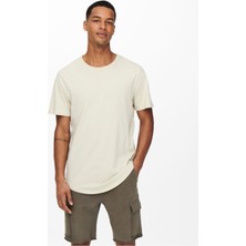 Only & Sons Erkek Longy Tee Noos Pelican Krem T-Shirt  - 22002973