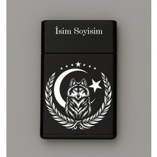 Kurt Ay Yıldız Desenli Metal Sigara Tabakası – Kişiye Özel Isimli Tütün Kutusu M54