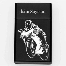 Motor Racing Desenli Metal Sigara Tabakası – Kişiye Özel Isimli Tütün Kutusu Hediyelik