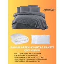 Merya Çift Kişilik Saten Avantaj Paket Antrasit