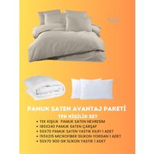 Merya Tek Kişilik Saten Avantaj Paket Taş