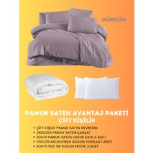 Merya Çift Kişilik Saten Avantaj Paket Mürdüm