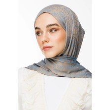 Henna Desen Çift Taraflı Şal Vizon-Turkuaz