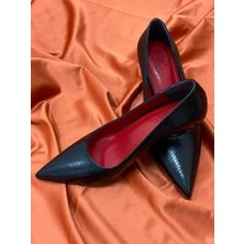 Elisa 0000030 Renk Siyah Desenli Topuklu Kadın Günlük Ayakkabı Stiletto