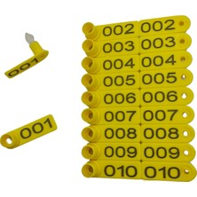 100 Adet Sarı Renk Kuzu Küpesi(Parmak Küpe)+Pens Ucu Hediye