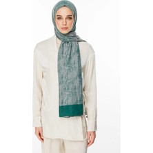 Sahra Desen Çift Taraflı Şal Zümrüt-Pembe