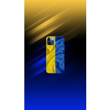 Sarı-Lacivert Desenli Kılıf Tasarımı-3 Ip 12 Pro