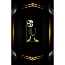 Siyah Desenli Gold T Harfi 14 Pro Max