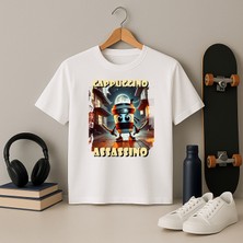 Blitzistanbul Cappuccino Assassino Italyan Brainrot Tasarım Baskılı Çocuk Tshirt 4-13 Yaş