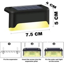 Adet LED Solar Güneş Enerjili Lamba, Merdiven, Veranda, Bahçe, Balkon Dekorasyon ve Çit Işık, Köşebent Lamba, Su Geçirmez, Gün Işığı, Peyzaj Lambası, Panel Aydınlatma