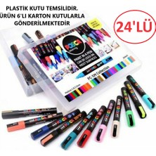 Posca 24'lü  Pc-5m (1.8-2.5mm) Keçe Uçlu Akrilik Markör Poska PC5M Pc - 5m