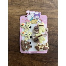 Kız Çocuk Sanrio Kuromi Kahve Tonlarında 8'li Toka Seti