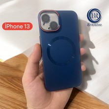 Apple Iphone 13 Uyumlu Magnezyum Serisi Standlı Kapak Magsafe Sert Kılıf +Lens Koruma .
