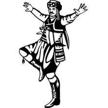 Zeybek Oynayanadam Sticker (Oto-Motor-Laptop-Duvar-Dekor) 30 x 48 cm