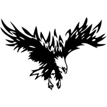 Uçan Kartal Oto Özel Yeni Sticker Siyah 25 x 17 cm