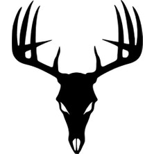 Boynuzlu Geyik Kafası Oto Özel Yeni Sticker Siyah 25 x 30 cm