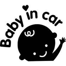 Baby In Car Erkek Sticker Oto Motor Laptop Duvar Folyo Sticker 30X24 cm