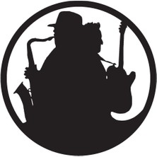 Caz Müzik Temalı Oto Motor Laptop Duvar Folyo Sticker (Tip 2) 20X20 cm