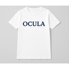 Ocula Beyaz Unisex Tişört – %100 Pamuk 24/1 Penye Kumaş, Özel Tasarım Baskılı