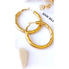 Küpe Halka Altın Kaplama 316 L Çelik + Hediye Paket