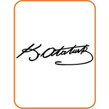 Atatürk Imza Oto Özel Yeni Tasarım Sticker Siyah 33*10 cm