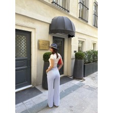 Rose's Boutiqe All About Women Su Yolu Çizgili Kolay Kombinle Ne Bilir Cepli Pantolon - Açık Mavi