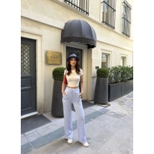Rose's Boutiqe All About Women Su Yolu Çizgili Kolay Kombinle Ne Bilir Cepli Pantolon - Açık Mavi