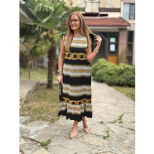 Rose's Boutiqe All About Women Kadın Omuzlardan Büzgülü Kayık Yaka Fırfırlı Janjan Krep Elbise
