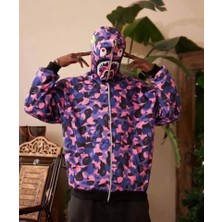 Rose's Boutiqe All About Women Erkek 2 Iplik Bape Kapüşonu Fermuarlı Hırka - Mor
