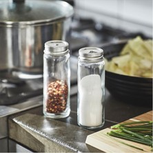 Tuzluk Karabiberlik 2'li Set, Cam Paslanmaz Çelik, 12CM - 2 Parça (Citronhaj)