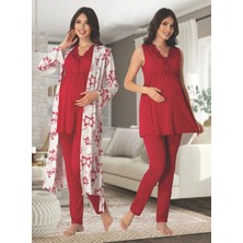 Dvina Effortt Lohusa Sabahlıklı Pijama Takımı Fuşya - 8034